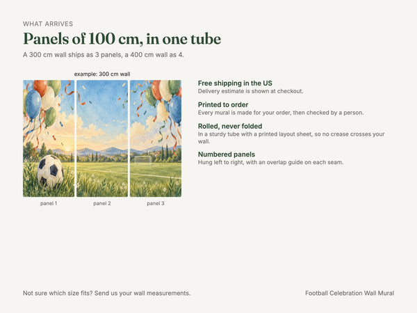 Watercolor Football Celebration Wall Mural, image 8