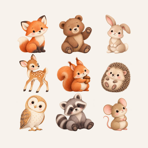 Baby Woodland Animal Wall Decals, Set of 9, image 3