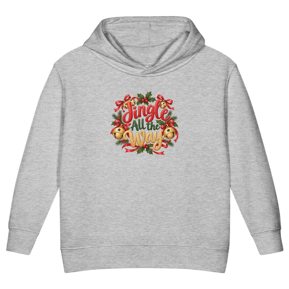 Jingle All the Way toddler hoodie in white, front view