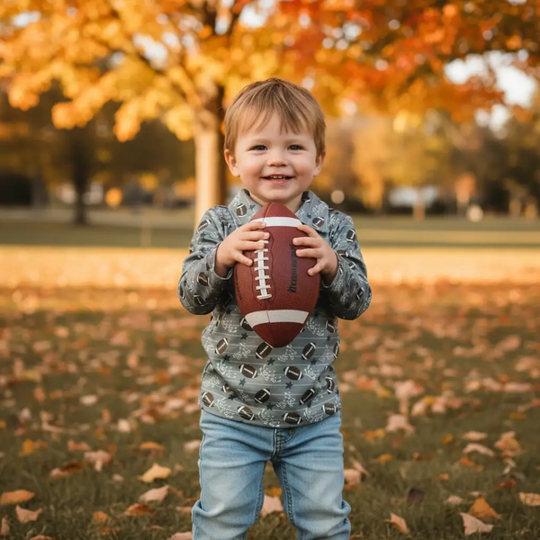 Max and Pippa | Toddler Football Polo Long Sleeve Shirt
