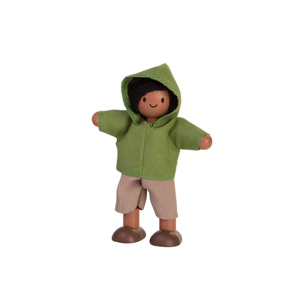 Medium skin tone boy dollhouse figure for imaginative and pretend play, perfect for children's creative adventures.