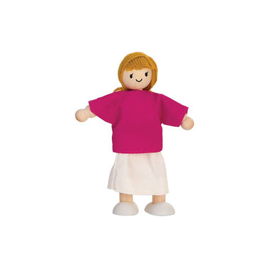 Mom Dollhouse Figure with light skin tone, perfect for nursery decor and imaginative play.