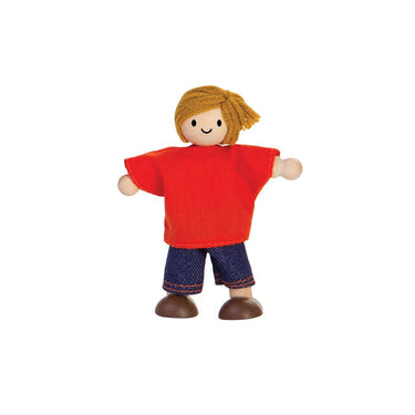 Light skin tone boy dollhouse figure for imaginative and pretend play, perfect for children's creative adventures.