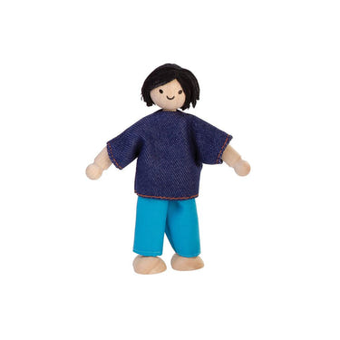 Light skin tone Dad dollhouse figure for imaginative and pretend play, perfect for kids' creative adventures.