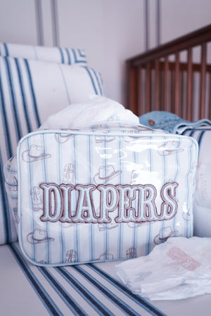 KenzKustomz Diapers XL Western Blues Clear Coat Travel Bag