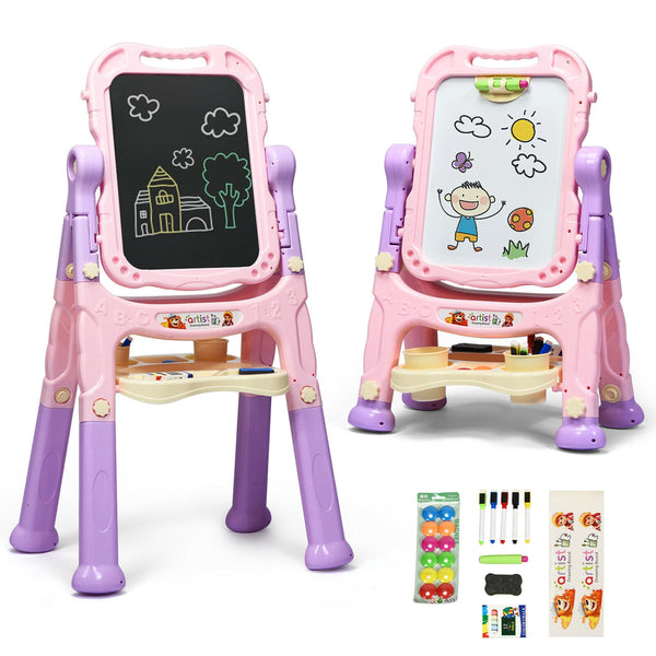 Height Adjustable Kids Art Easel Magnetic Double Sided Board for Toddlers & Kids