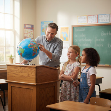 13-inch illuminated world globe with 720° rotation and LED light, perfect educational toy for kids.