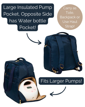 Sarah Wells Kelly Breast Pump Backpack & Tote  – Insulated Pocket, Laptop Sleeve & Easy-Clean Interior – Fits All Pumps for Moms