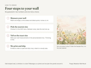 Watercolor Poppy Meadow Wall Mural, image 5