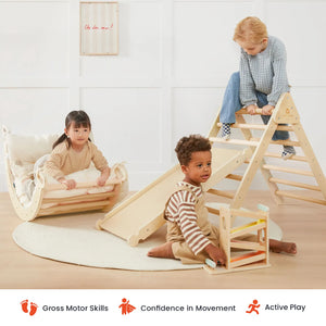 Tiny Land 7-in-1 Montessori Climbing Set with Thick Play Cushion