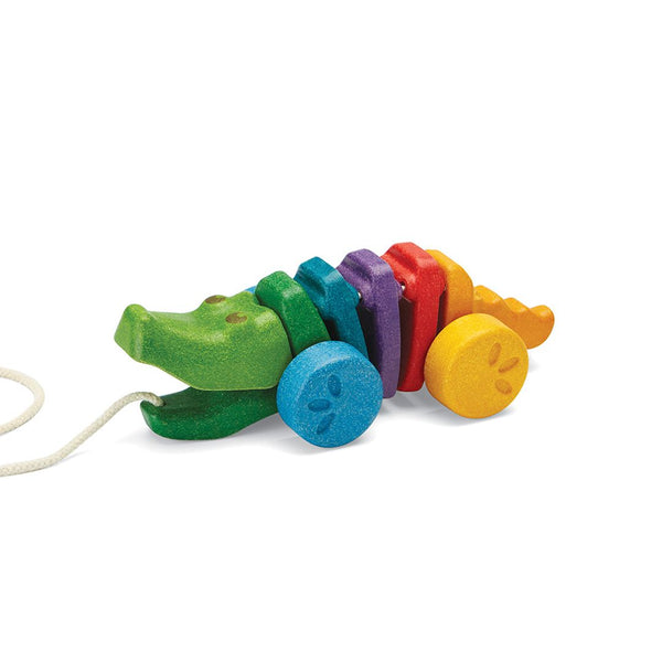 Colorful Rainbow Alligator toy for babies, perfect for playtime and entertainment. Angle 9 view.