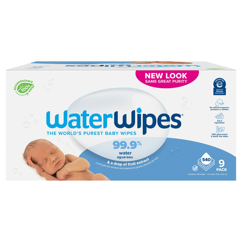 WaterWipes Original Unscented Baby Wipes, 540 count, safe and gentle for sensitive skin, ideal for health and safety.
