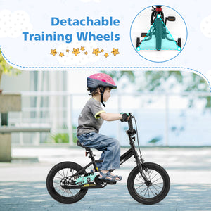 12-inch adjustable kids bike for ages 3-4, low frame design, angle view showcasing vibrant colors and safety features.
