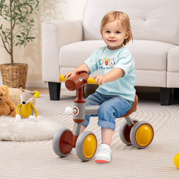 Baby Balance Bike No Pedal 4-Wheel Bicycle - Lightweight