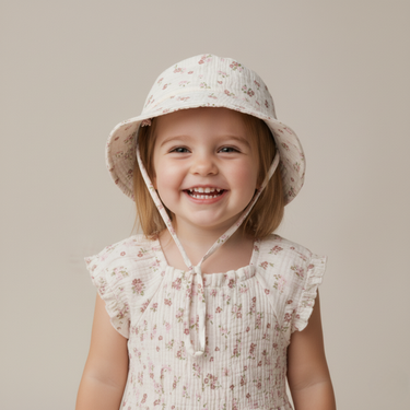 Organic Bucket Sun Hat - Blush Floral
