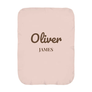 First and Middle Name swaddle blanket in blush