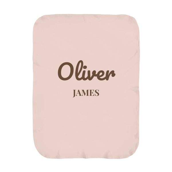 First and Middle Name swaddle blanket in blush