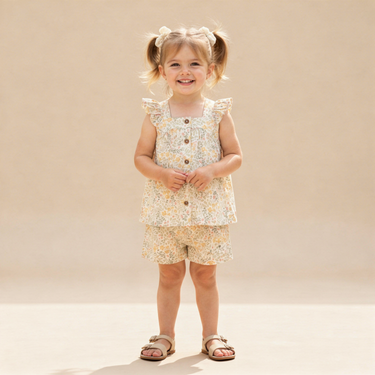 Organic Flutter Top & Shorts Set - Bloomfield