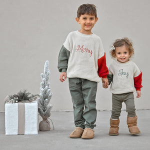 Ribbed Bamboo Leggings - Green or Red Christmas Coordinating