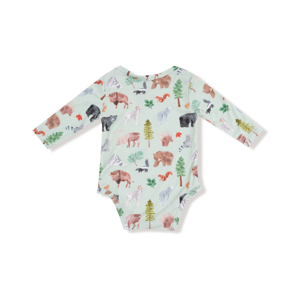 American Woodland Animals - Lap Shoulder Bodysuit