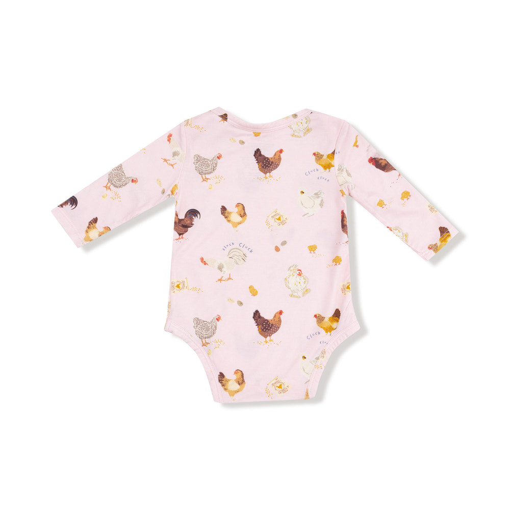 Collector Chickens - Pink - Lap Shoulder Bodysuit