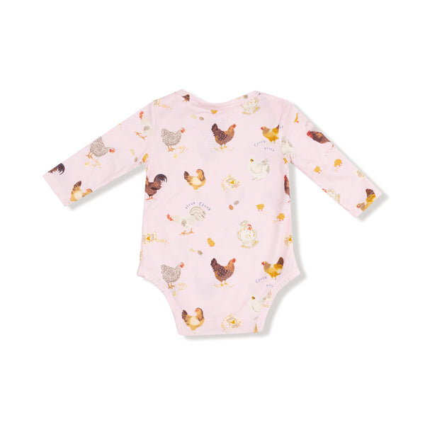 Collector Chickens - Pink - Lap Shoulder Bodysuit