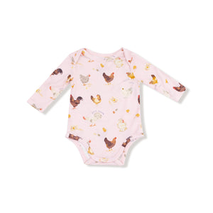 Collector Chickens - Pink - Lap Shoulder Bodysuit