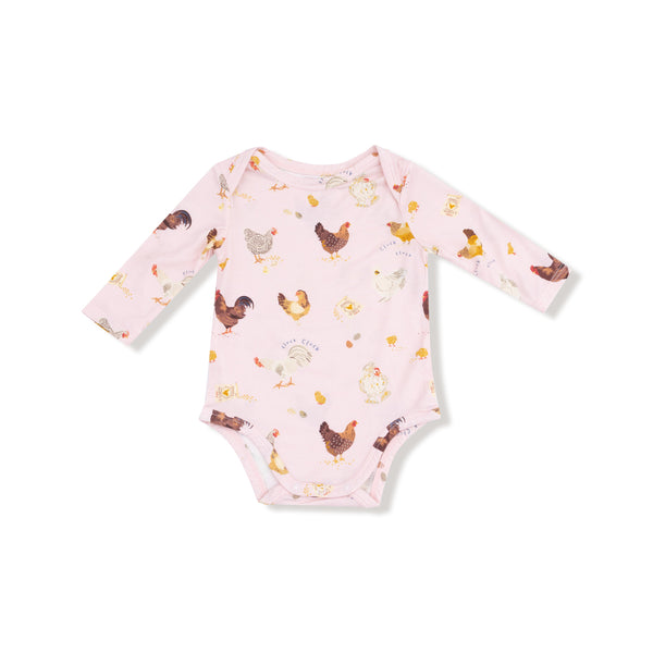 Collector Chickens - Pink - Lap Shoulder Bodysuit