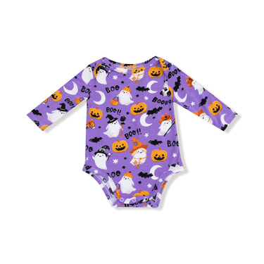 Costumed Ghosts - Glow In The Dark - Purple - Lap Shoulder Bodysuit