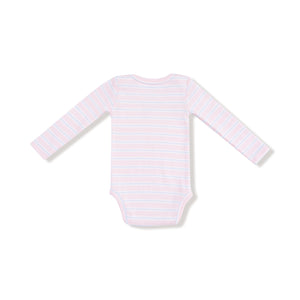 Multi Stripe - Pink - Lap Shoulder Bodysuit