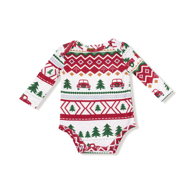Red Truck Fair Isle - Lap Shoulder Bodysuit
