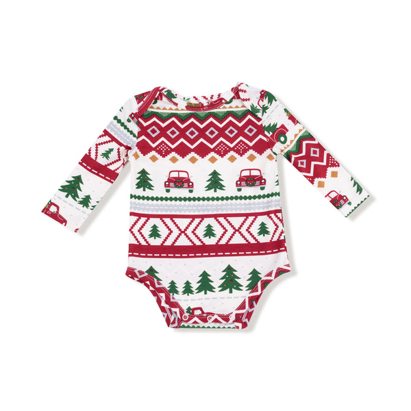 Red Truck Fair Isle - Lap Shoulder Bodysuit