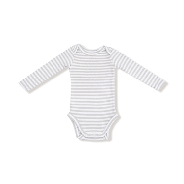 Stripe - Mineral- Grey/White - Lap Shoulder Bodysuit