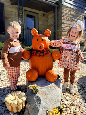 Thankful pumpkin bow - Girl set