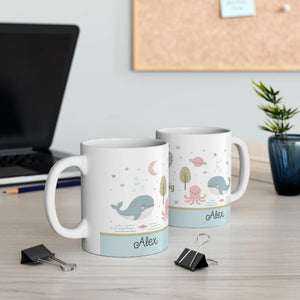 Dream Big Whale Octopus Heart Ocean Mug | Personalized Sea Name Gift