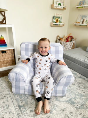 Dream Team Set sleepsuits and pyjamas for babies, shown from angle 2, featuring soft fabric and playful designs.