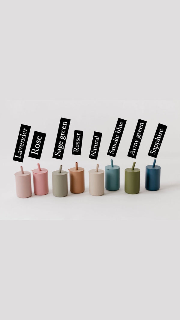 Colorful toddler cups with straw, perfect for little hands and mess-free drinking. Angle 6 view.