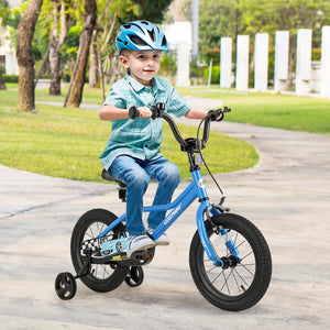 12-inch kids bike with removable training wheels for ages 3, angled view showcasing vibrant colors and sturdy design.
