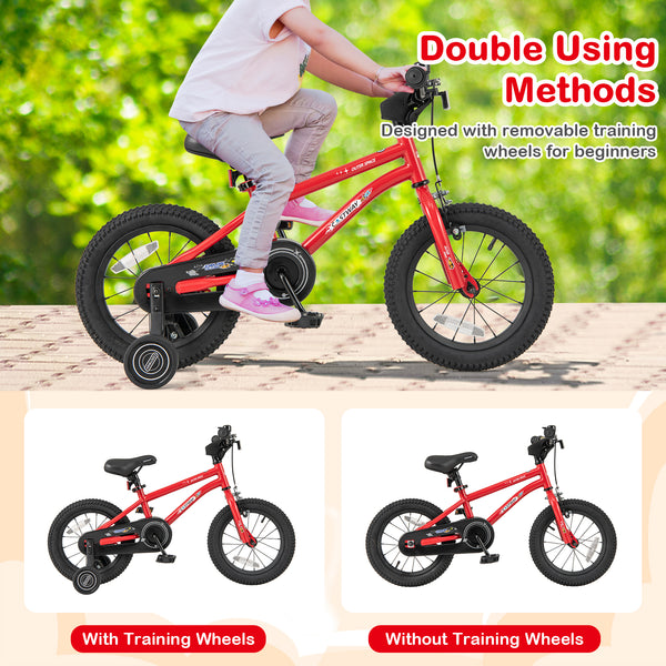 16-Inch/14-Inch/18-Inch Kids Bike Ages 3-8 with Handbrake and Coaster Brake and Bell Ring-16/Ring-14/Ring-18 inches