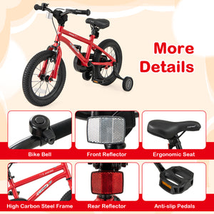16-Inch/14-Inch/18-Inch Kids Bike Ages 3-8 with Handbrake and Coaster Brake and Bell Ring-16/Ring-14/Ring-18 inches