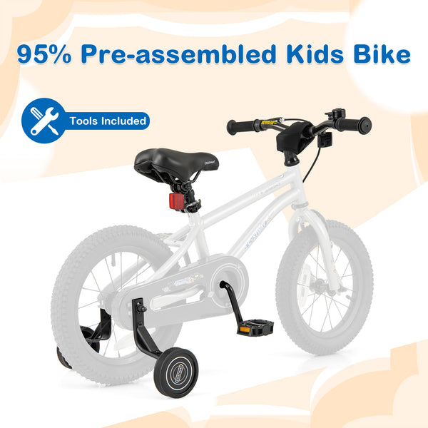 16-Inch Kids Bike Bicycle for Boys Girls 4-7 Adjustable with High Carbon Steel Frame