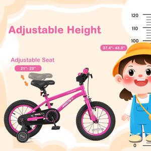 16-Inch Kids Bike for 4-7 Years Old Adjustable with Removable Training Wheels