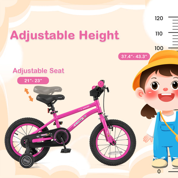 16-Inch Kids Bike for 4-7 Years Old Adjustable with Removable Training Wheels