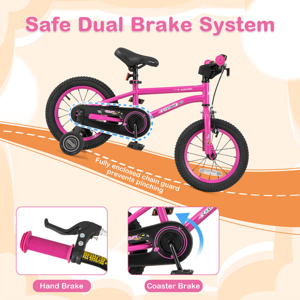 16-Inch Kids Bike for 4-7 Years Old Adjustable with Removable Training Wheels
