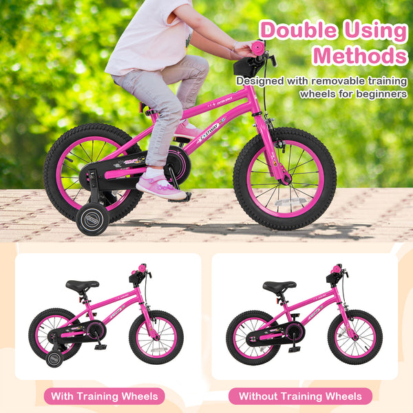16-Inch Kids Bike for 4-7 Years Old Adjustable with Removable Training Wheels