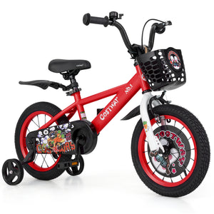 16 Inch Kids Bike Adjustable with Storage Basket and Double Brake for 4-8 Years Old