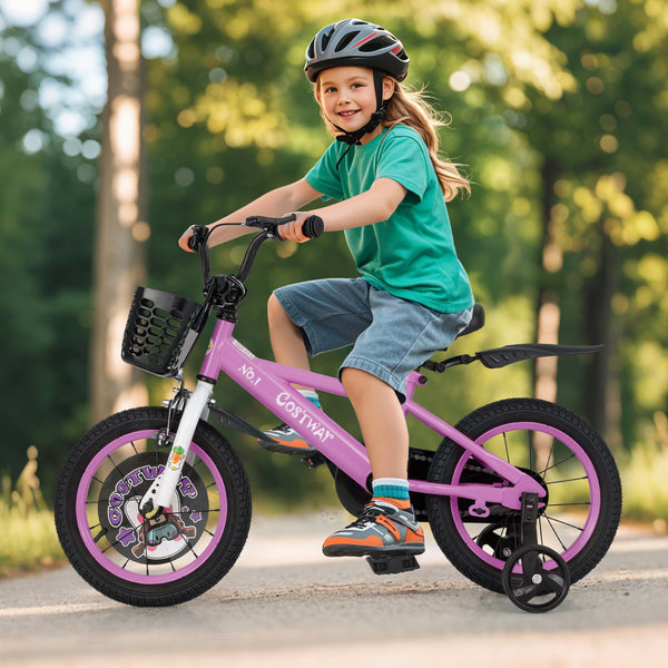 16-inch kids bike for ages 4-8, featuring adjustable handlebar and saddle, perfect for outdoor fun and adventure.