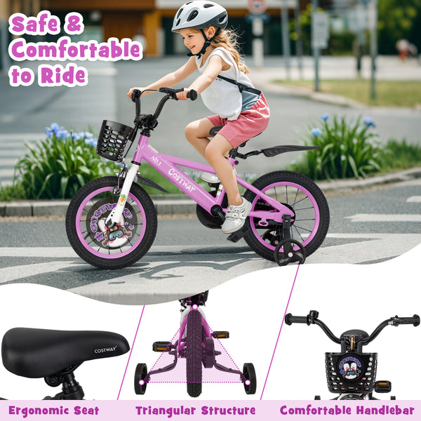 16-inch kids bike for ages 4-8, featuring adjustable handlebar and saddle, perfect for outdoor fun and exercise.
