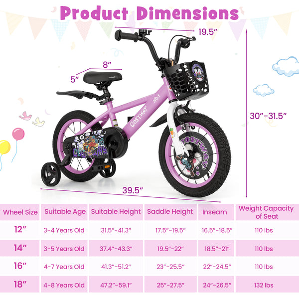 16-inch kids bike for ages 4-8, featuring adjustable handlebar and saddle, perfect for outdoor fun and exercise.