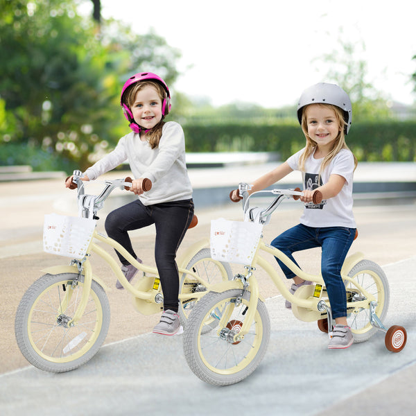 14-inch adjustable kids bike with training wheels for ages 3-8, viewed from angle 2, perfect for outdoor fun.